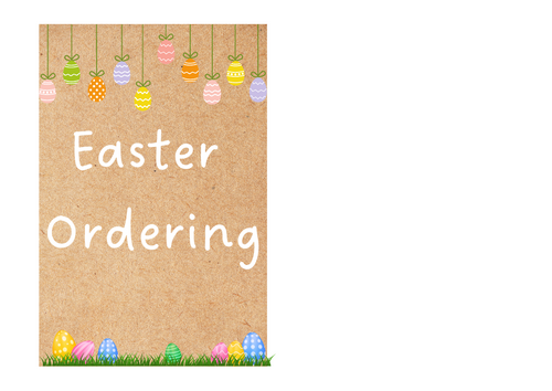 Easter egg ordering numbers