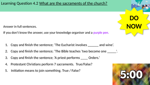 4.2 What are the sacraments of the church? Source to Summit Y7 Catholic Christianity