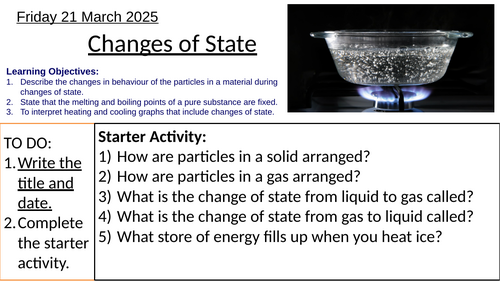 AQA GCSE Combined Science Physics: Changes of State with Stearic Acid Practical: Complete Lesson