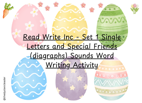 Phonics - RWInc Set 1 + SF Easter Egg Word Writing Activity