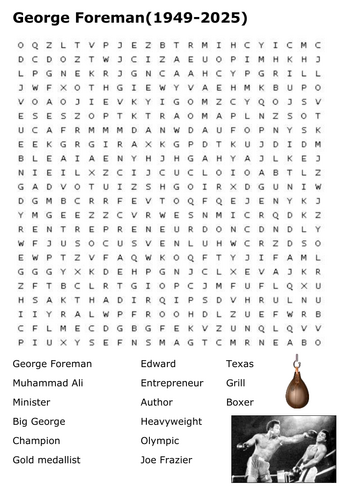 George Foreman Word Search