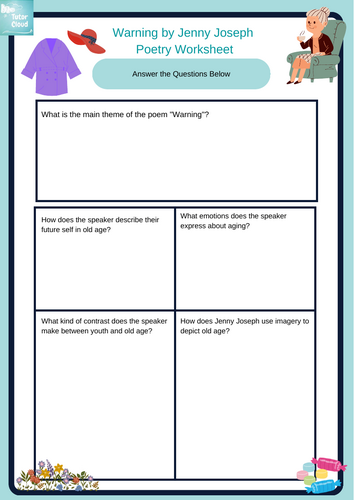 Warning by Jenny Joseph Poetry Worksheet
