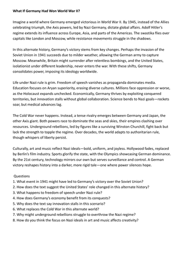 What if...? Different historical scenarios
