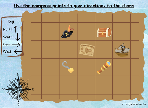 Treasure Map Compass Point Activity