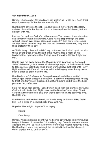 Harry potter reading