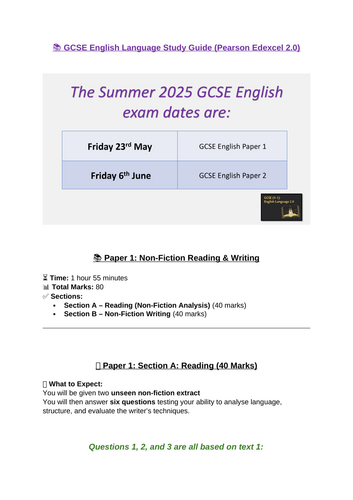 Pearson 2.0 GCSE English Revision Guide