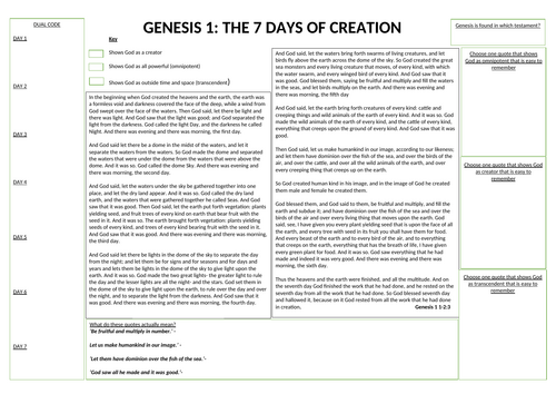 1.3 Creation and the nature of God in Gen 1. GCSE AQA B CATHOLIC CHRISTIANITY