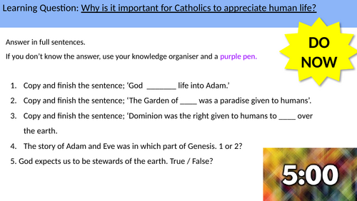1.5 Significance of the creation stories. GCSE AQA B CATHOLIC CHRISTIANITY.