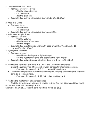 Year9_Cheatsheet for units 5-7