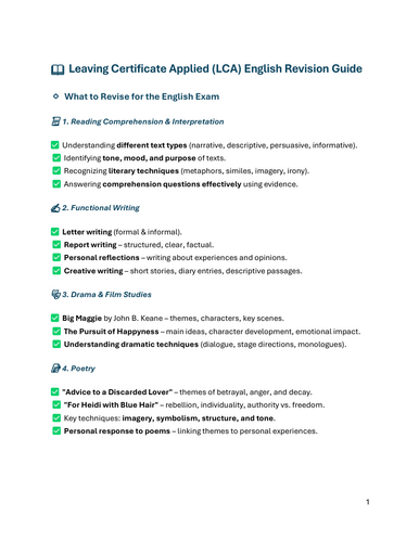 LCA English Revision Guide