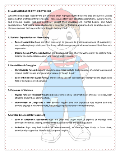 CHALLENGES AND SOLUTIONS TO PROBLEMS FACED BY THE BOYCHILD
