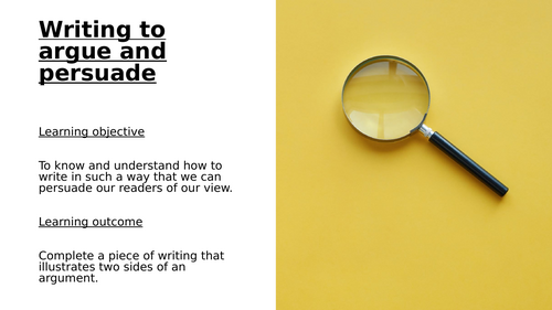 Writing to persuade
