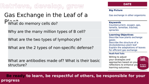 AQA A Level Biology - Plant Exchange