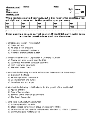 Democracy and Dictatorship Mastery Quiz Part 2
