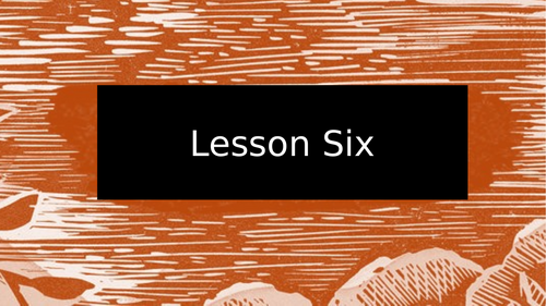 October, October - Lesson 6; Metaphor and Editing