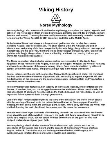 Norse Mythology “Article & Questions” Assignment