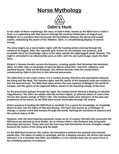 Odin's Hunt “Article & Questions” Assignment