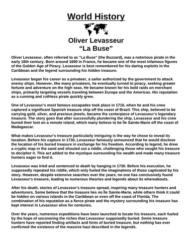 Oliver Levasseur “Article & Questions” Assignment