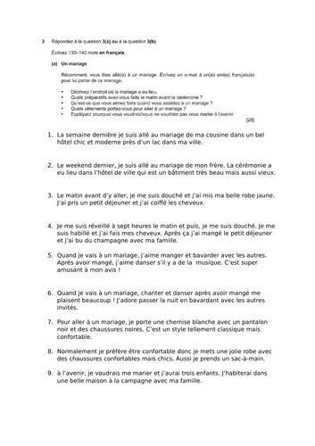 French Year 11 / KS4 Writing practise - Cambridge iGCSE | Differentiated