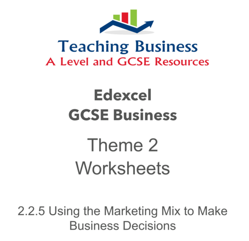 2.2.5 Using the Marketing Mix to Make Business Decisions Worksheet