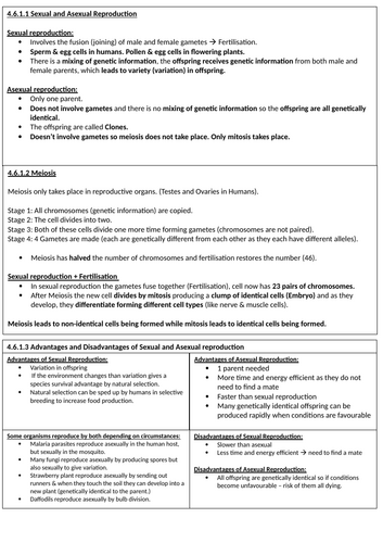 AQA Biology Topic 6&7 Notes