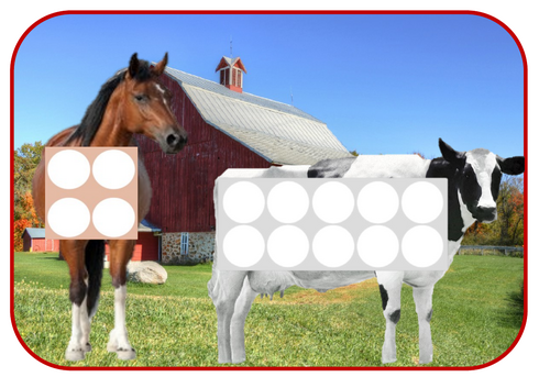 Farm themed Numicon match activity