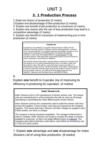 AQA GCSE UNIT 3 REVISON