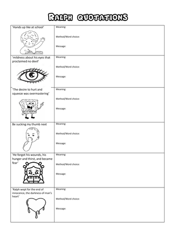 Lord of the Flies Quotation Revision
