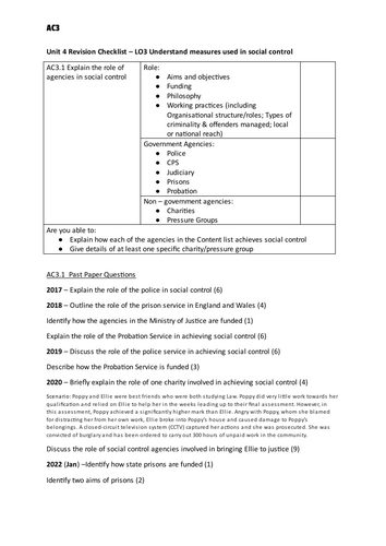 Criminology Unit 4 All Exam Questions