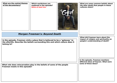 Morgan Freeman Beyond Death Worksheet KS3