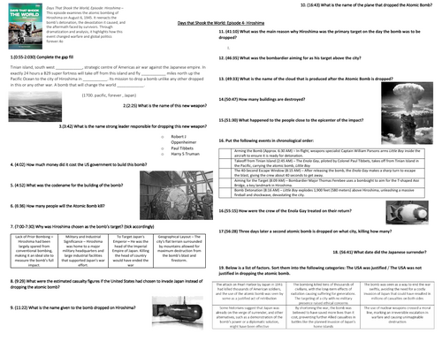 Days that Shook the World Documentary Worksheet: Hiroshima