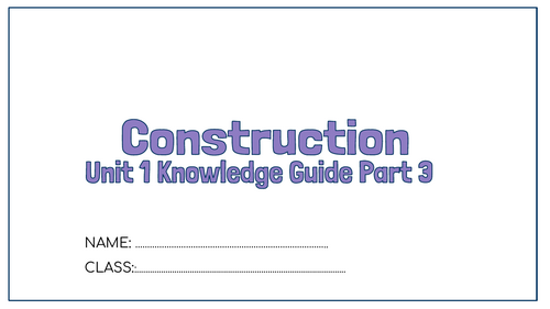 Unit 1 - Eduqas Construction Knowledge guides