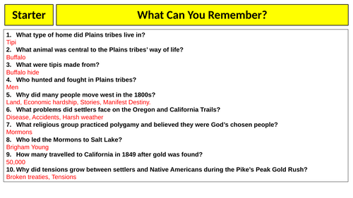 OCR Making of America - Topic 3 Revision Lesson