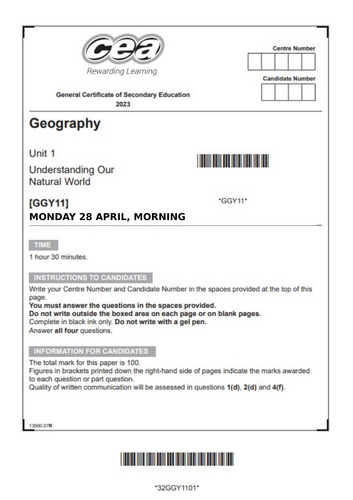 CCEA GCSE Unit 1 2025 predicted paper