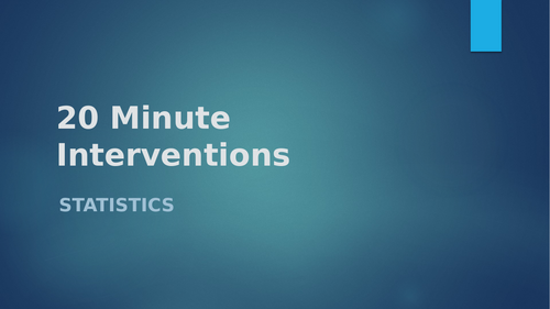 20 min Intervention - statistics
