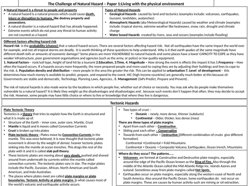 Y9 Tectonics: Glossaries and knowledge organiser
