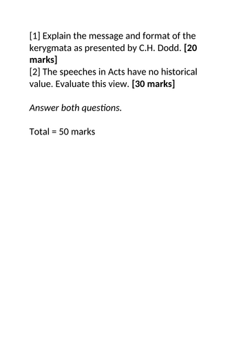 A-Level RS: 2020 Early Church Past Paper Question Model Plan + Model Answer - Eduqas Christianity