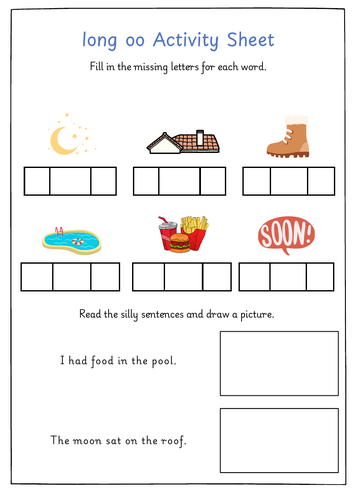 Phase 3 Phonics Word Building Reading - oa, oo, ar, or, ur sounds