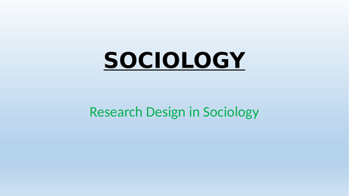 Methods of Sociological Research