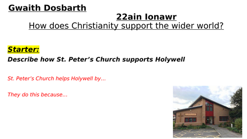 How does Christianity support the community?