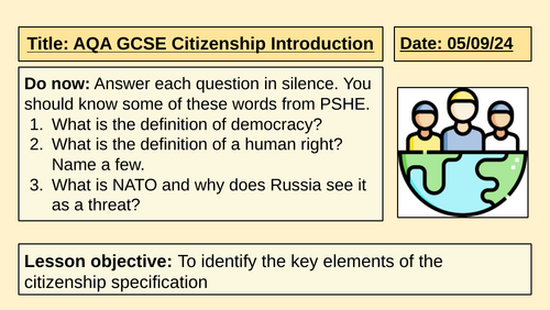 AQA GCSE Citizenship Introduction