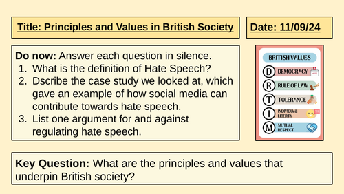 Principles and Values in British Society