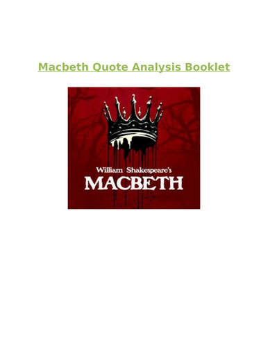 Macbeth Quote Analysis