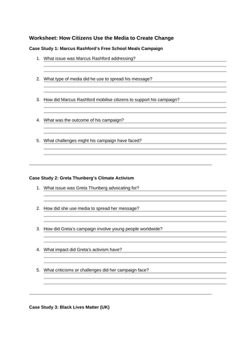 How Citizens in the UK Use Media to Create Change