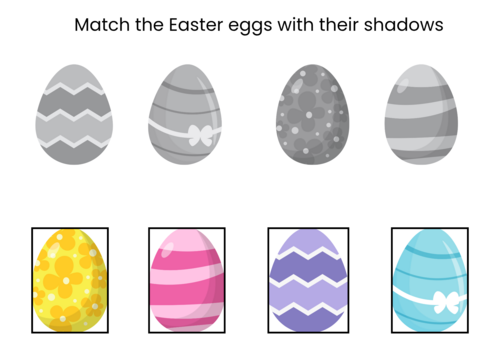 Match the eggs with their shadows