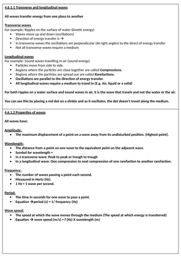 GCSE AQA PHYSICS WAVES