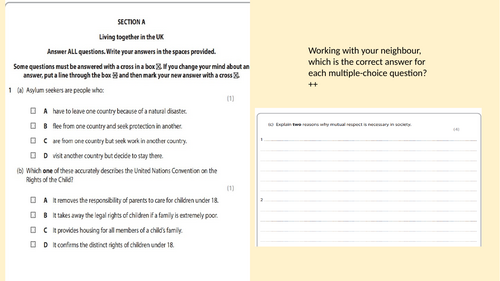 Edexcel GCSE Citizenship Theme A recap and Comparison question practice