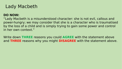 Lady Macbeth Revision