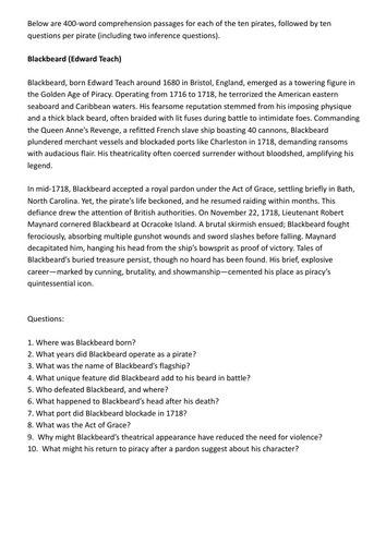 Ten comprehensions - Pirates