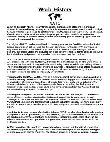 NATO “Article & Questions” Assignment (World War II)